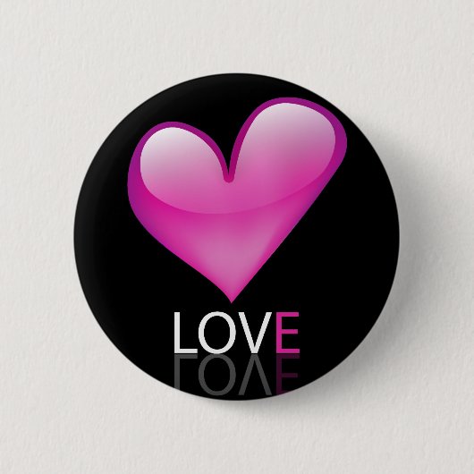Glossy hart ronde button 5,7 cm (Voorkant)