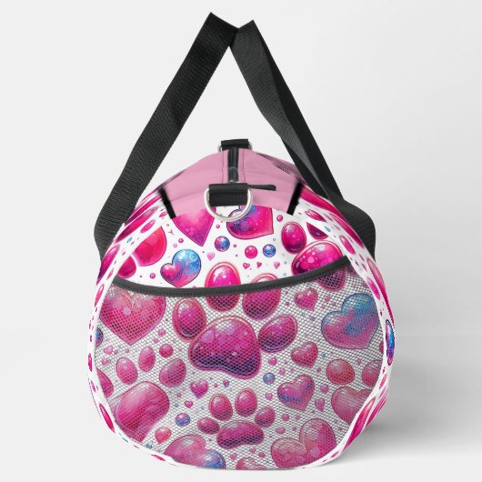 Glossy Heart Bubble Pattern Travel Monogram  Plunjezak (Rechts)