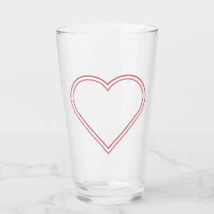 Glossy Heart Glass Tumbler – Elegante liefde