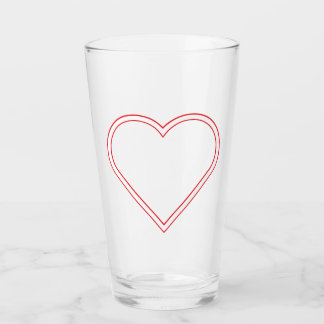 Glossy Heart Glass Tumbler – Elegante liefde