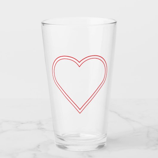Glossy Heart Glass Tumbler – Elegante liefde (Voorkant)