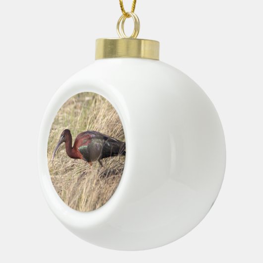 Glossy Ibis Bird keramische kerstversiering Keramische Bal Ornament (Rechts)