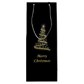 Glossy kerstboom wijn cadeautas (Achterkant)