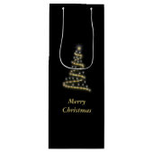 Glossy kerstboom wijn cadeautas (Voorkant)