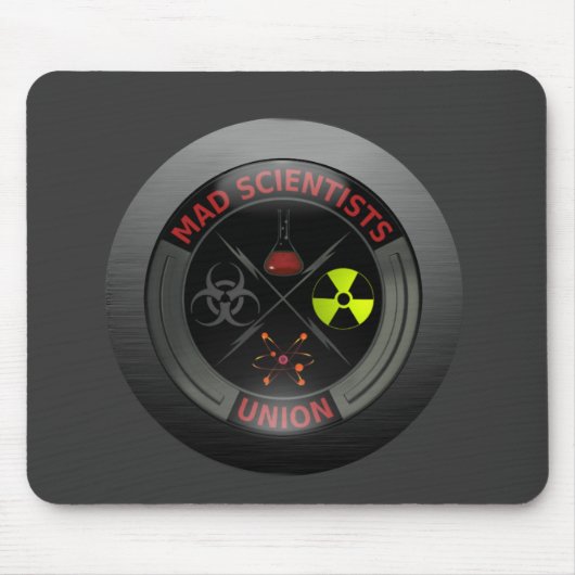Glossy Mad Scientist Union Button Muismat (Voorkant)