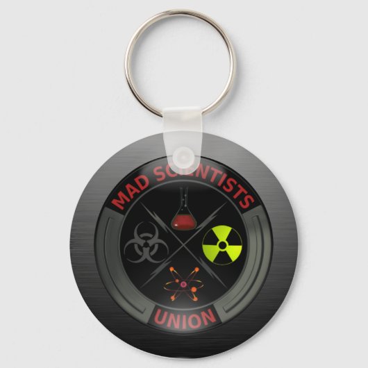 Glossy Mad Scientist Union Button Sleutelhanger (Voorkant)