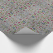 Glossy Modern  Floral Roos Cadeaupapier (Hoek)