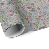 Glossy Modern  Floral Roos Cadeaupapier (Rol Hoek)