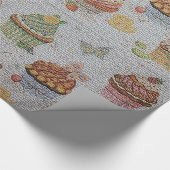Glossy moderne Floral Cake Cadeaupapier (Hoek)