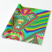 GLOSSY ~ Multicolored Fractal ~ Kerstmis Wrapping Cadeaupapier (Uitgerold)