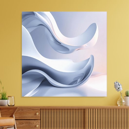 Glossy Pastel Flow – Abstracte digitale kunst voor Canvas Afdruk (Insitu (Woonkamer))