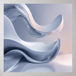 Glossy Pastel Flow – Abstracte digitale kunst voor Poster