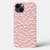 Glossy Pink iPhone Case with Textured Relief (Achterkant)
