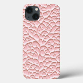 Glossy Pink iPhone Case with Textured Relief