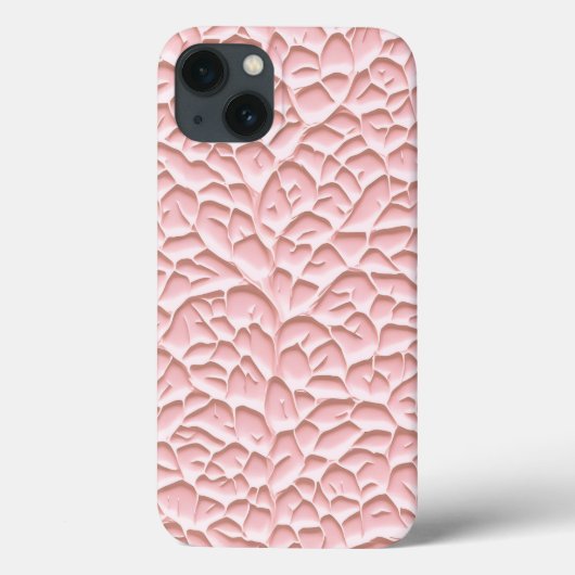 Glossy Pink iPhone Case with Textured Relief (Achterkant)
