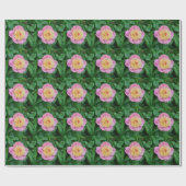 Glossy Pink Peony met Green Leaves Craft Cadeaupapier (Vlak)
