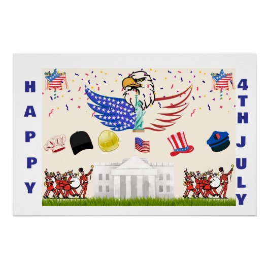 Glossy Poster - 4 juli (Voorkant)