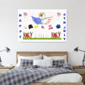 Glossy Poster - 4 juli Canvas Afdruk (Insitu (Slaapkamer))