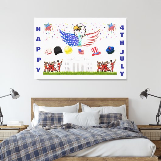 Glossy Poster - 4 juli Canvas Afdruk (Insitu (Slaapkamer))