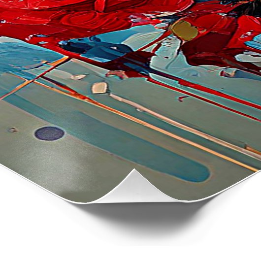 Glossy Poster - De rode rozen artwork (Hoek)