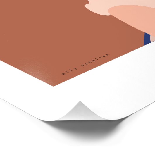 Glossy poster met afbeelding van man in sportwagen (Hoek)