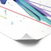 Glossy Poster of three pastel coloured birds (Hoek)