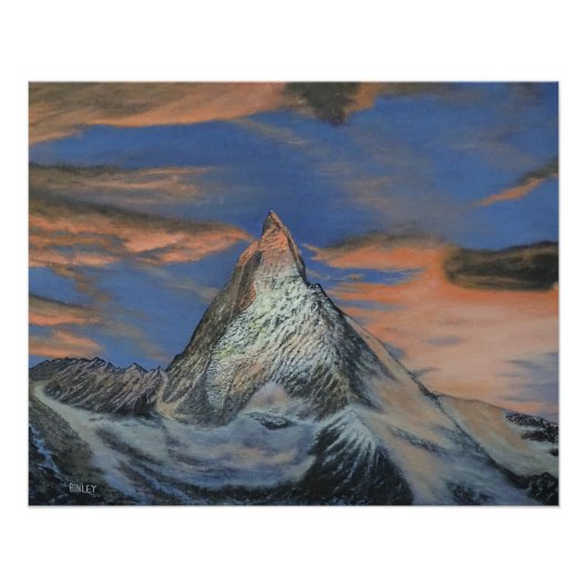 Glossy Poster - "The Matterhorn At Sunset" (Voorkant)