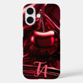 Glossy Red Cherry Monogram iPhone / iPad hoesje (Achterkant)