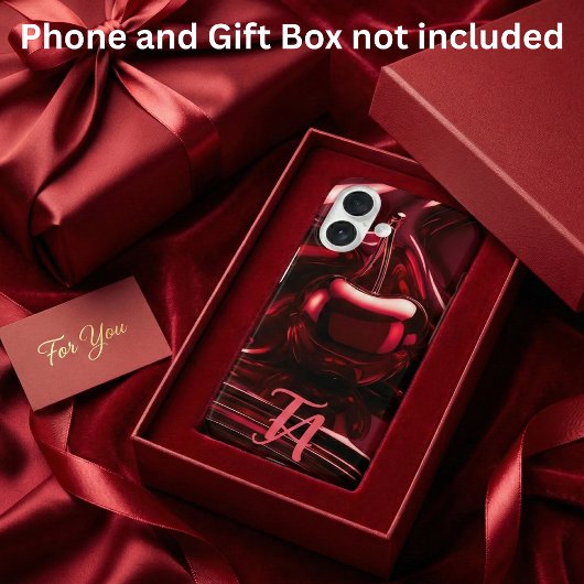 Glossy Red Cherry Monogram iPhone / iPad hoesje