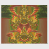 GLOSSY ~ Red Green Gold Fractal ~ Kerstmis Cadeaupapier (Vlak)