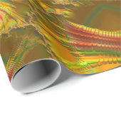 GLOSSY ~ Red Green Gold Fractal ~ Kerstmis Cadeaupapier (Rol Hoek)