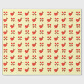 Glossy Red Heart Arrow Cream Romantisch Cadeaupapier (Vlak)