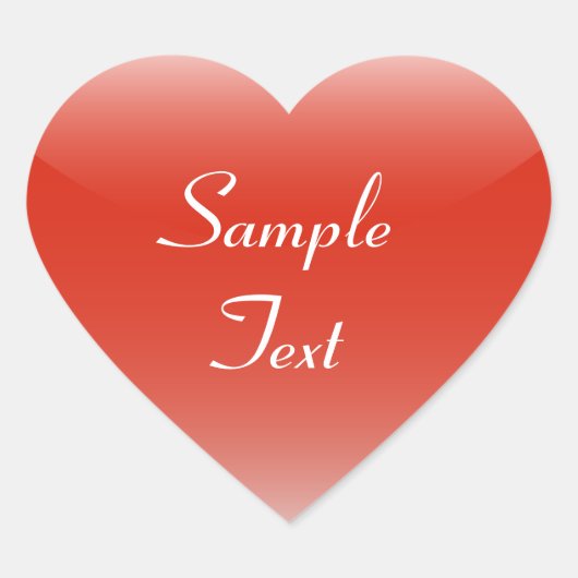 Glossy Red Heart Hart Sticker (Voorkant)
