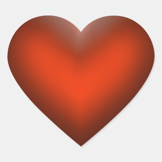 Glossy Red Heart Hart Sticker (Voorkant)