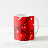 Glossy Red Heart Koffiemok (Voorkant rechts)
