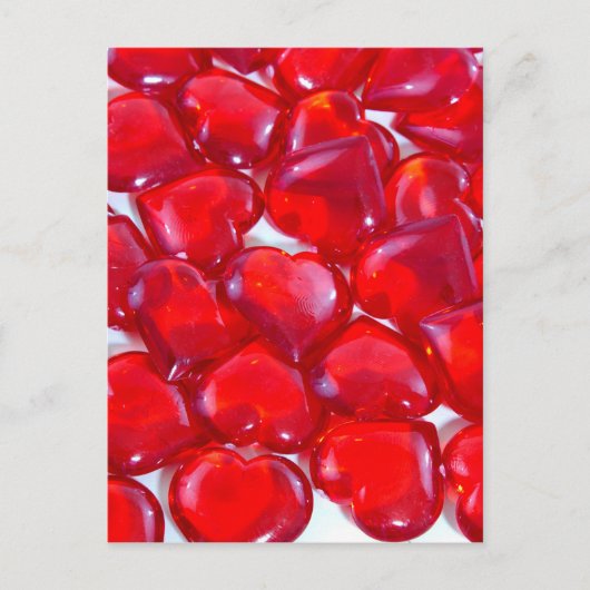 Glossy Red Hearts Briefkaart (Voorkant)