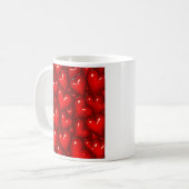 Glossy Red Hearts Koffiemok (Voorkant links)