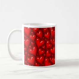Glossy Red Hearts Koffiemok