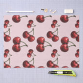 Glossy rode kersen roze retro glamparty tissuepapier (Craft)