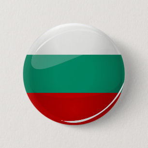 Glossy Ronde Bulgaarse vlag Button 5,7 Cm