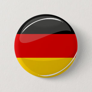 Glossy Ronde Duitse vlag Button 5,7 Cm