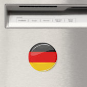 Glossy Ronde Duitse vlag Magneet (Insitu (Vaatwasser))