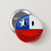 Glossy Ronde glimlach Chileense vlag Button 5,7 Cm (Voorkant /achterkant)