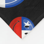 Glossy Ronde glimlach Chileense vlag Fleece Deken (Hoek)