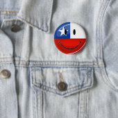 Glossy Ronde glimlach Chileense vlag Ronde Button 5,7 Cm (In situ)