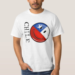 Glossy Ronde glimlach Chileense vlag T-shirt