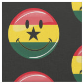 Glossy Ronde glimlachend Ghanese vlag Stof (Close Up)