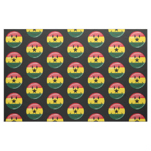 Glossy Ronde glimlachend Ghanese vlag Stof