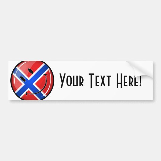 Glossy Ronde glimlacht Noorse vlag Bumpersticker (Voorkant)