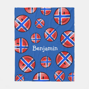 Glossy Ronde glimlacht Noorse vlag Fleece Deken